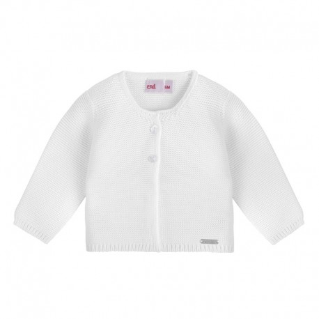 Chaqueta larga punto bobo BLANCA
