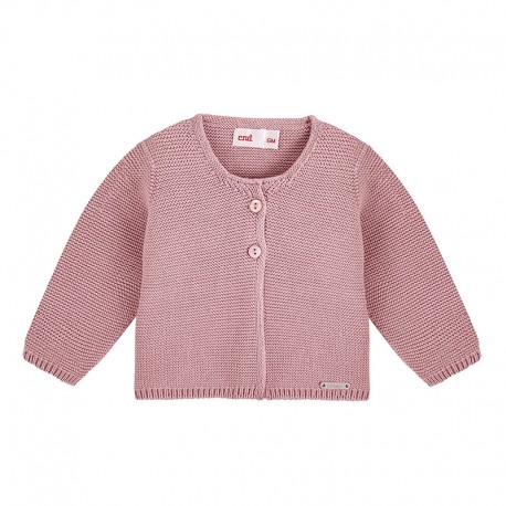 Chaqueta larga punto bobo ROSA PALO
