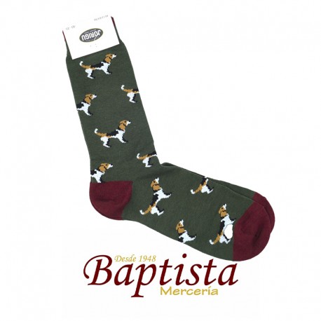 Calcetines Beagle verde caza