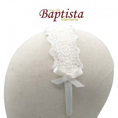Diadema guipur blanca