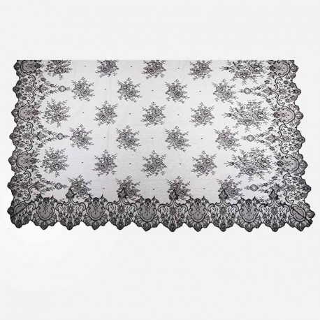 Mantilla chantillí 110 x 220 negro Volart