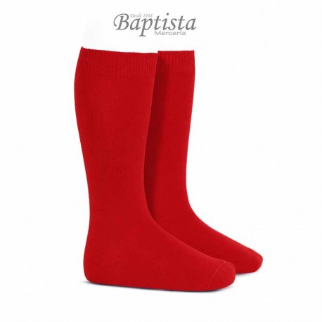 Calcetín alto liso rojo C.550