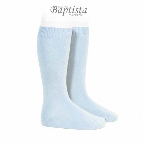 Calcetín alto liso Azul Bebé C.410