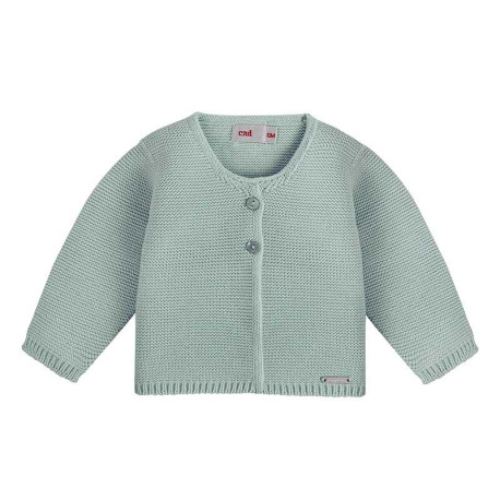 Chaqueta larga punto bobo VERDE LIQUEN