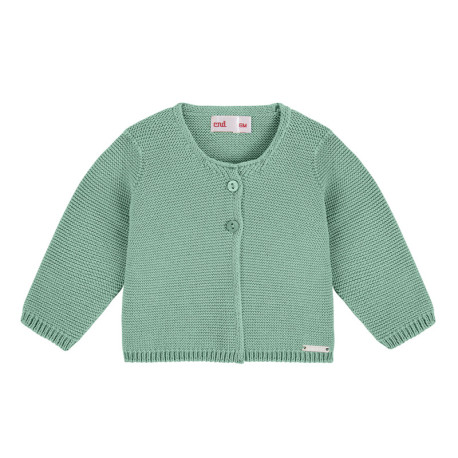 Chaqueta larga punto bobo VERDE PINO
