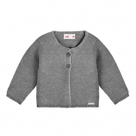 Chaqueta larga punto bobo VERDE SECO