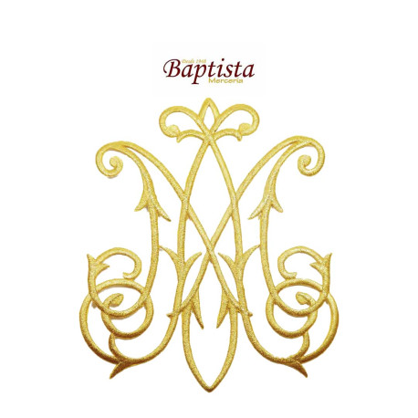 Aplicación bordada Ave María dorada 120x100 mm