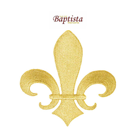 Aplicación bordada Flor de Lis dorada 140x140 mm