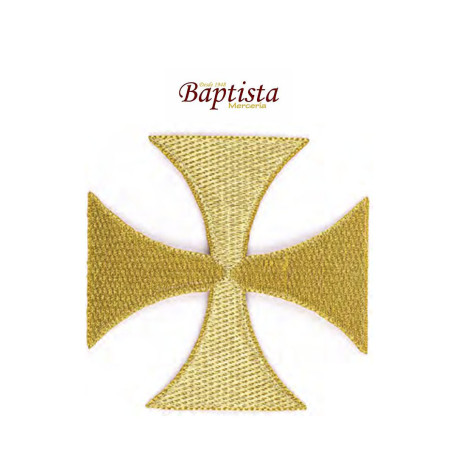 Aplicación bordada cruz dorada 50x50 mm