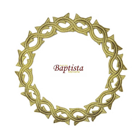 Aplicación bordada Corona de Espinas dorada 175x175 mm