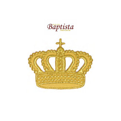 Aplicación bordada corona dorada 65x50 mm