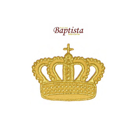 Aplicación bordada corona dorada 65x50 mm