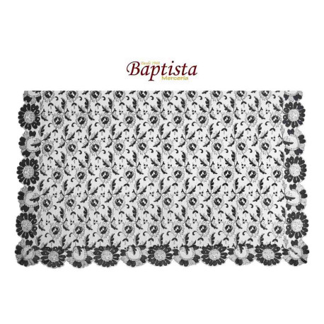 Mantilla de Blonda 100x220 cm Ref. 5602 con Costuras – Central Encajera