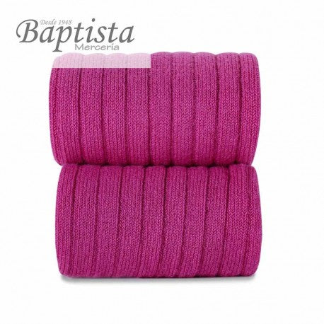 Calcetín alto canalé lila pastel
