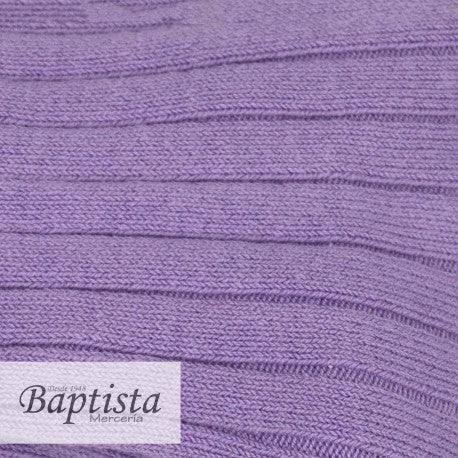 Calcetín alto canalé lila pastel