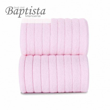 Calcetines altos canalé rosa