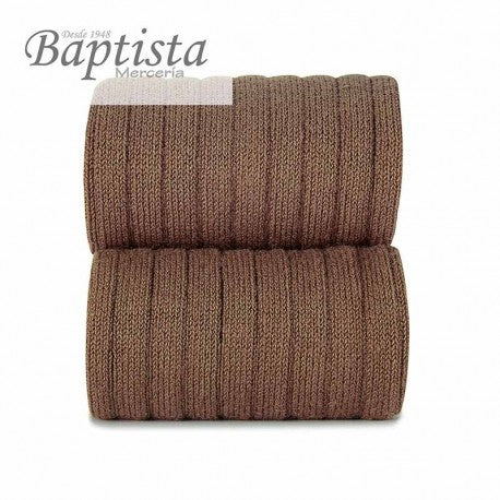 Calcetines altos canalé tabaco