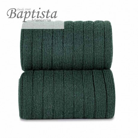Calcetines altos canalé verde botella