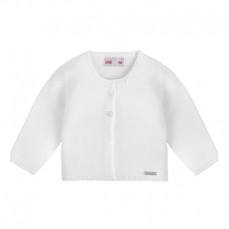 Chaqueta larga punto bobo BLANCA