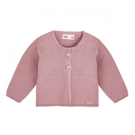 Chaqueta larga punto bobo ROSA PALO