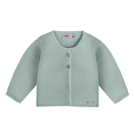 Chaqueta larga punto bobo VERDE LIQUEN
