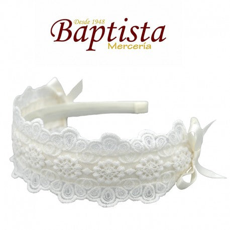 Diadema guipur blanca