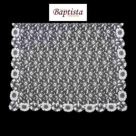 Mantilla de Blonda 100x220 cm Ref. 5602 con Costuras – Central Encajera
