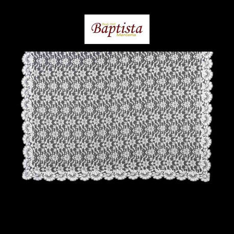 Mantilla de Blonda Blanca 120x250 cm Ref. 4014 – Central Encajera