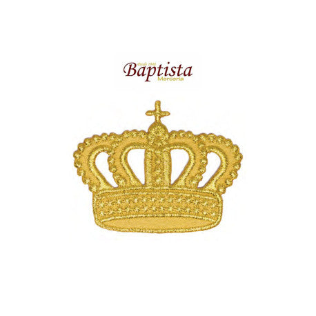 Aplicación bordada corona dorada 65x50 mm