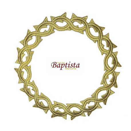 Aplicación bordada Corona de Espinas dorada 175x175 mm